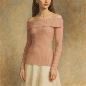 BCBGMaxAzria “Risa” Long Sleeve Off-The-Shoulder Top XXS